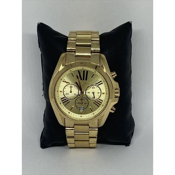Michael Kors Bradshaw MK5605 Unisex Gold Stainless Steel Analog Dial Watch UC777 - Picture 1 of 12
